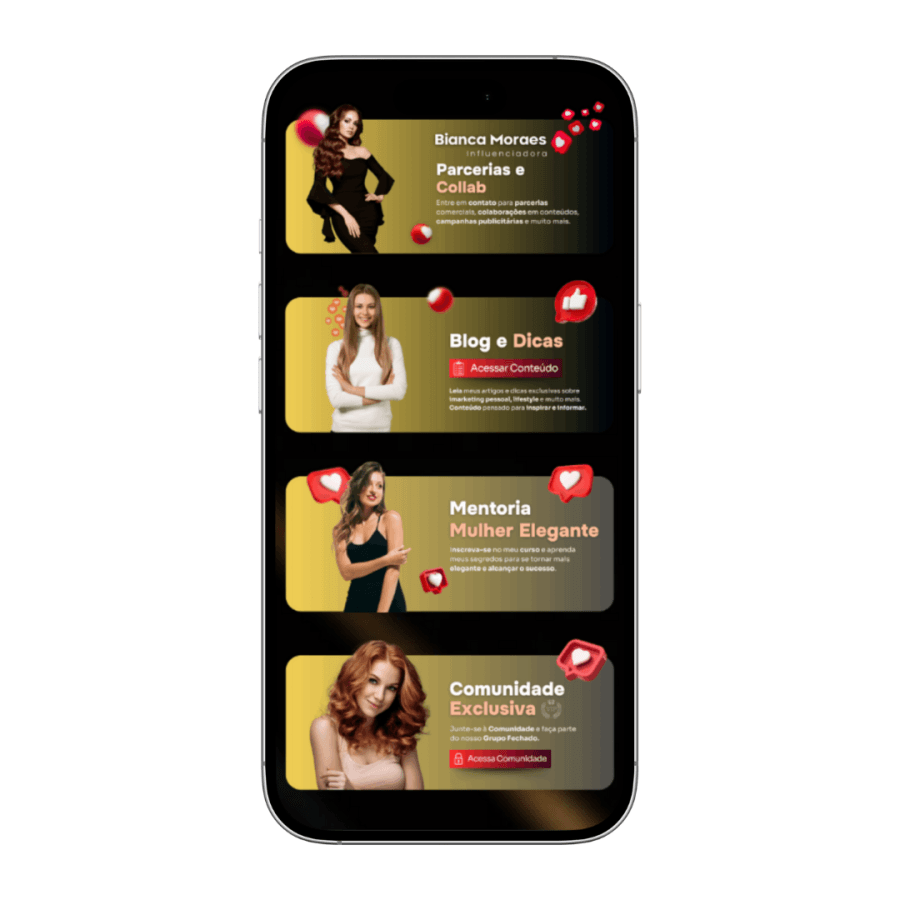 Template Instabio para Influenciador
